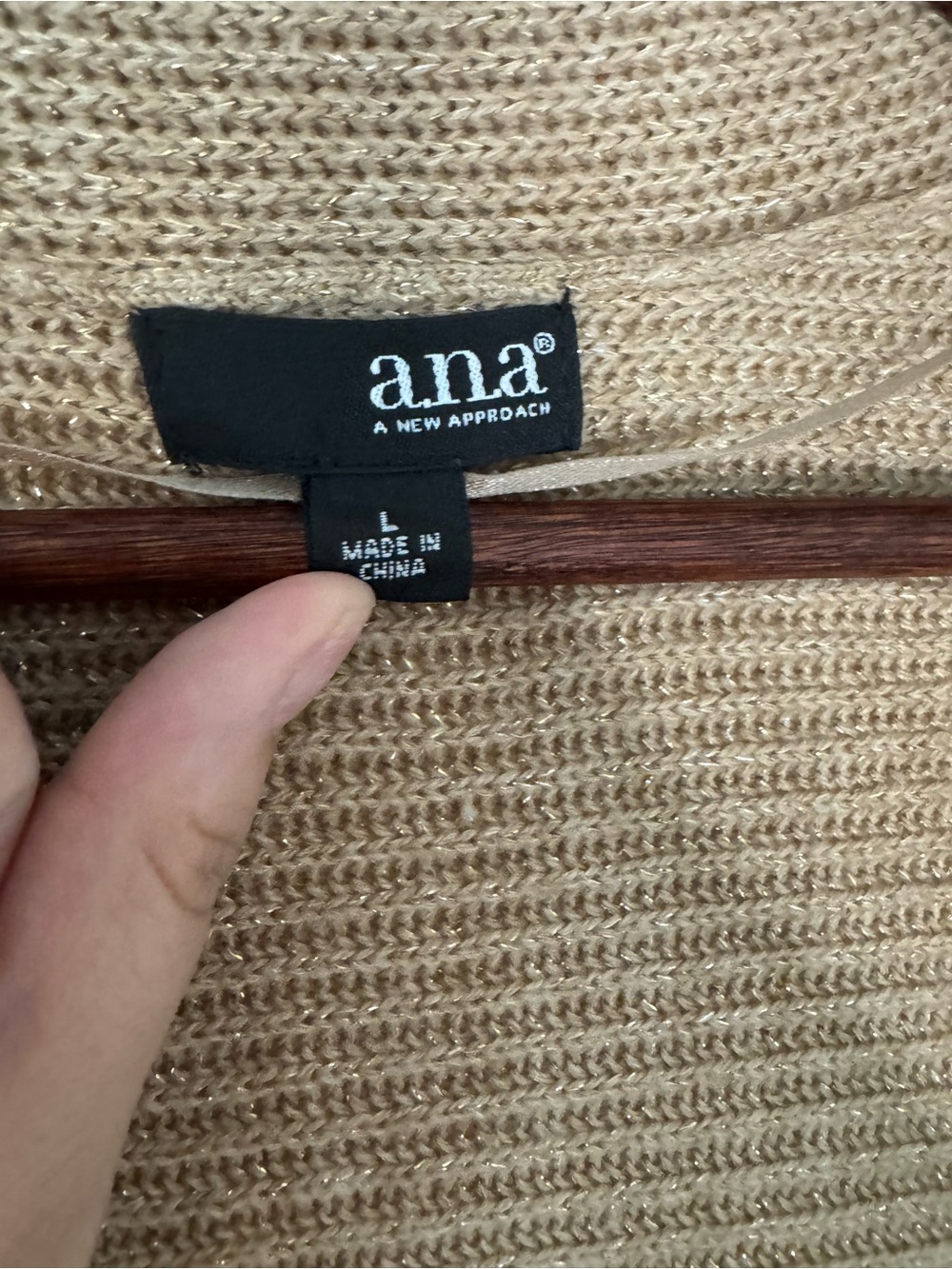 a.n.a Open-Front Ribbed Cardigan - Tan - Picture 2 of 4